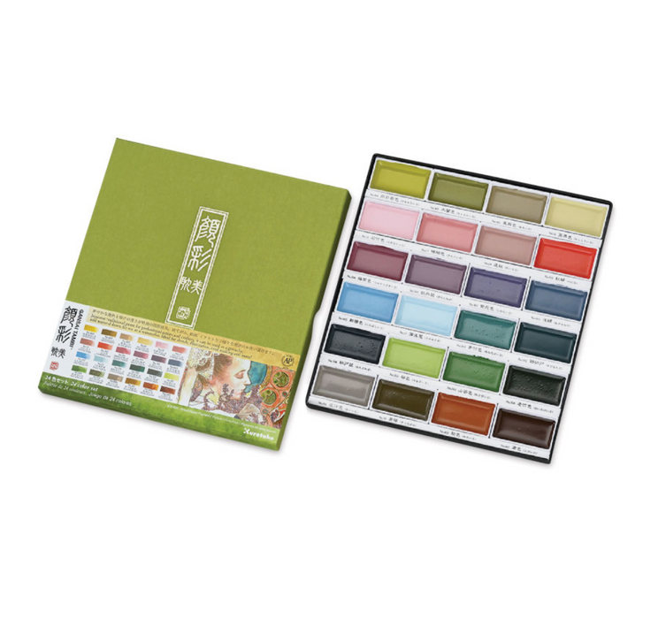 Gansai Tambi Watercolor Sets, 24-Color Art Nouveau