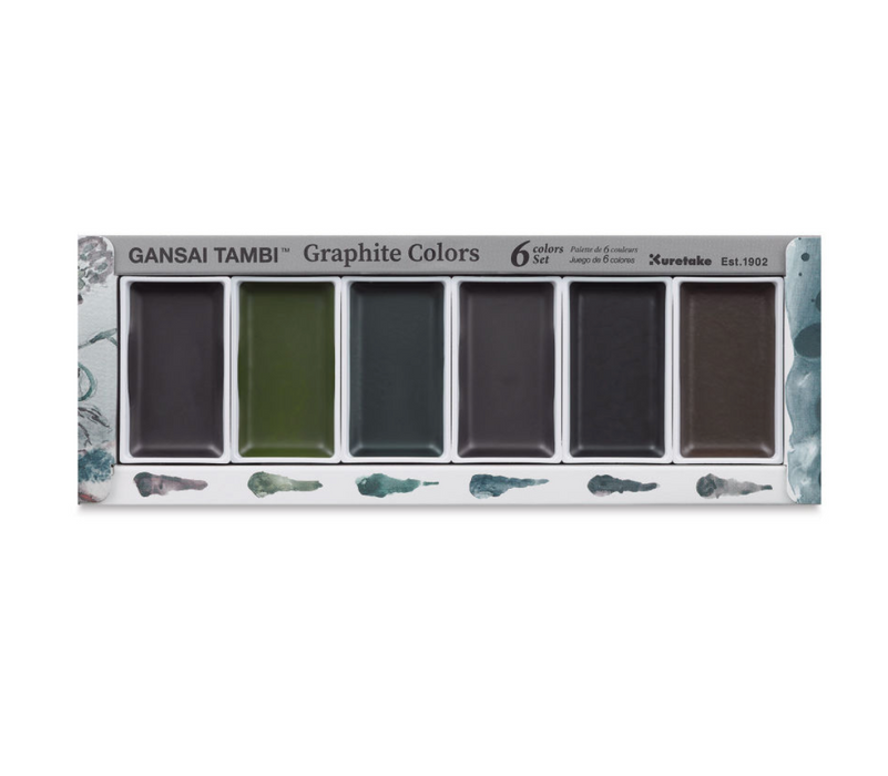 Gansai Tambi Watercolor Sets, 6 Graphite Colors Set