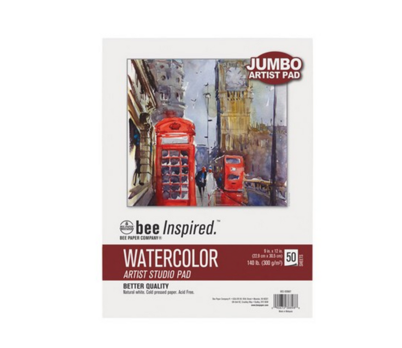 Bee Inspired Jumbo Watercolor Pad - 9 x 12