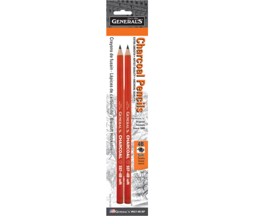 Charcoal Pencil 4B Soft 2 Pack