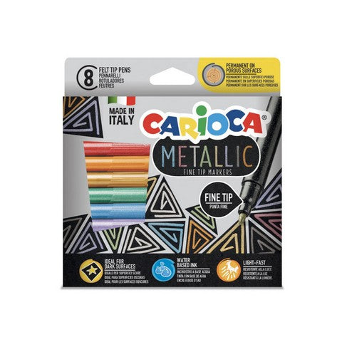Carioca Metallic Fine Felt Tip Markers