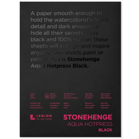 Stonehenge Aqua Watercolor Black Pads